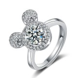Imitation Mozambique diamond ring, women's zircon wedding ring, couple's matching ring, adjustable opening
