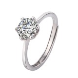 Imitation Mozambique diamond ring, women's zircon wedding ring, couple's matching ring, adjustable opening