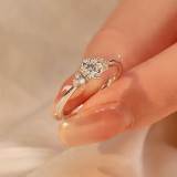 Imitation Mozambique diamond ring, women's zircon wedding ring, couple's matching ring, adjustable opening