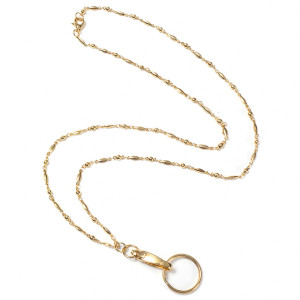 Geometric Copper Chain Lanyard Neck Mobile Key Work Badge