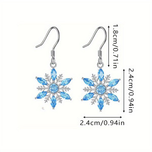 New Beautiful Snowflake Earrings Christmas Gift