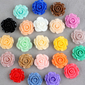 20mm Snap button Rose Flower Resin Flowers DIY