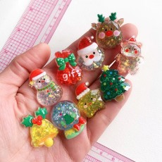 12MM Snap buton Sparkling Christmas Snowman Resin DIY