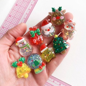 12MM Snap buton Sparkling Christmas Snowman Resin DIY