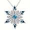 Snowflake pentagram fashionable blue rhinestone earring necklace