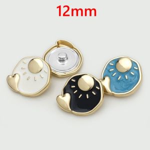 12MM Metal Snap buttons Sun, moon,  heart