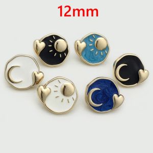 12MM Metal Snap buttons Sun, moon,  heart