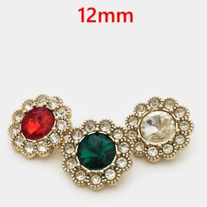 12MM  rhinestone Metal Snap buttons Flower Pearl Bear LOVE