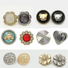 Flower Pearl Bear LOVE  rhinestone Metal 20MM Snap buttons