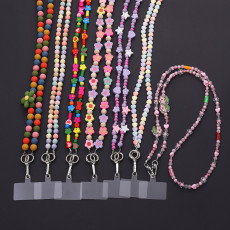 Candy colored acrylic bead mobile phone hanging rope diagonal cross chain bag chain