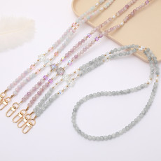 New glass bead crossbody chain, bag chain, colorful pentagram mobile phone chain