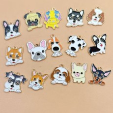 Cartoon Dog corgi Schnauzer Pendant Headwear Necklace Earrings