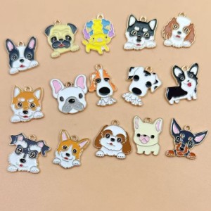 Cartoon Dog corgi Schnauzer Pendant Headwear Necklace Earrings