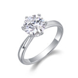 925 silver closed-end ring set with moissanite ring wholesale