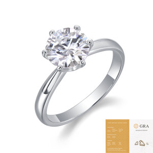 925 silver closed-end ring set with moissanite ring wholesale
