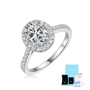 New 3ct   S925 sterling silver inlaid moissanite ring