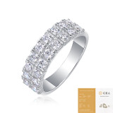 Moissanite S925 sterling silver ring wholesale multi-layer non fading ring
