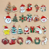 Christmas Alloy Drip Oil Santa Claus Elk Reindeer Gingerbread Man Bell Snowman