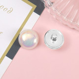 Circular pearl AB color resin  20mm snap button