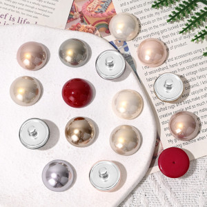 High brightness colored imitation pearl DIY 20mm snap button