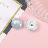 Circular pearl AB color resin  20mm snap button