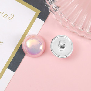 Circular pearl AB color resin  20mm snap button