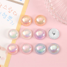 Circular pearl AB color resin  20mm snap button
