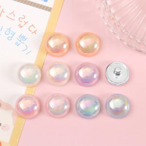 Circular pearl AB color resin  20mm snap button
