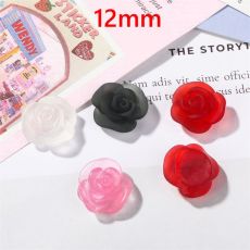 Matte rose resin flower DIY 12mm snap button