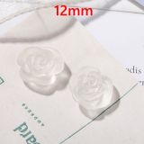 Matte rose resin flower DIY 12mm snap button