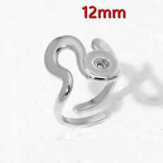 12mm 20mm snap button ring Stainless steel ring with adjustable opening