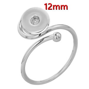 12mm 20mm snap button ring Stainless steel ring with adjustable opening