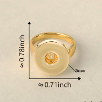 gold and silver 12mm 20mm snap button ring Copper ring with adjustable opening