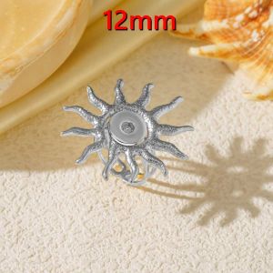 Sun 12mm 20mm snap button ring Stainless steel ring with adjustable opening
