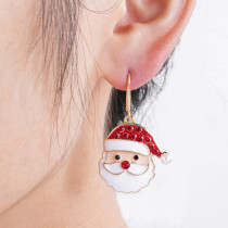 Christmas Element Earrings Cartoon Santa Claus rhinestone Earrings