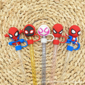 Spider Man series straw cap dust plug 10mm straw cover straw lid