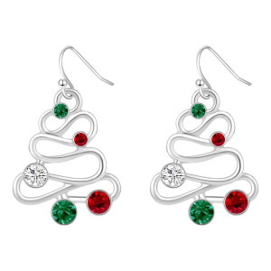 Hollow out Christmas tree earrings for women