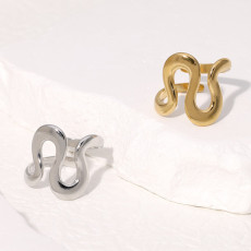 Open titanium steel ring, non fading irregular index finger ring, stainless steel ring
