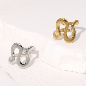 Open titanium steel ring, non fading irregular index finger ring, stainless steel ring