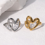Stainless steel heart ring women's 18K gold non fading titanium steel bracelet