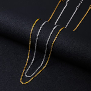 Stainless steel necklace collarbone chain plated with 18K real gold