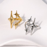 Star stainless steel ring gold-plated index finger ring