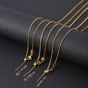 Stainless steel adjustable universal chain plated with 18K gold