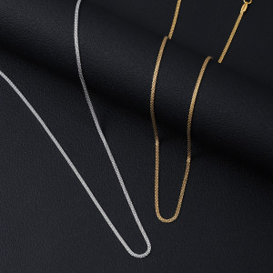 Stainless steel necklace collarbone chain plated with 18K real gold