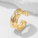 Open mouth non fading index finger ring plated with 18K gold stainless steel ring