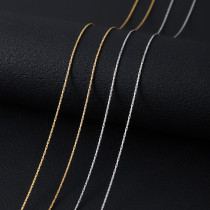 Stainless steel hammer round chain 18K electroplated real gold men's and women's titanium steel necklace