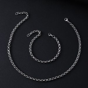 Stainless steel round men's chain O-chain women's titanium steel bracelet