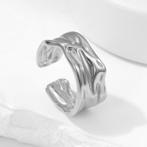 Open mouth non fading index finger ring plated with 18K gold stainless steel ring
