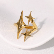 Star stainless steel ring gold-plated index finger ring