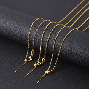 Stainless steel adjustable universal chain plated with 18K gold